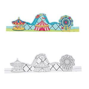 12 Color Your Own Roller Coaster Crowns Craft Circus‎ Carnival Camp Activity